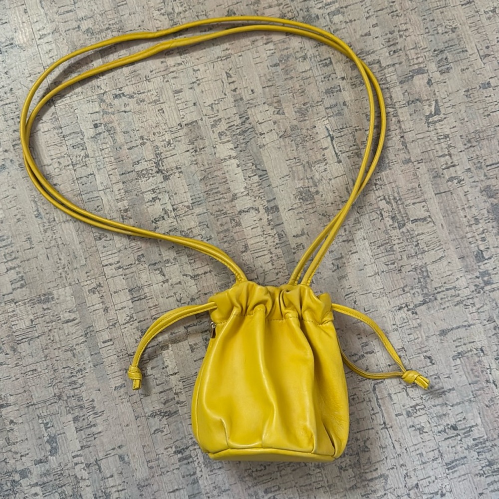 Clare V Emma Leather Bucket Bag - in Yellow